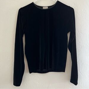 Moda International Black Velvet Long Sleeve Top